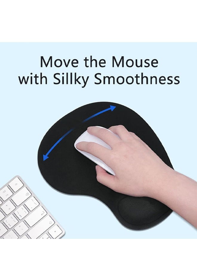 2PCS Mouse Pad with Wrist Support, Ergonomic Mouse Pads with Memory Foam Wrist Rest, Easy Typing Pain Relief, Comfortable Home Office Computer Wrist Support Pads for Working Studying Gaming - Image 2